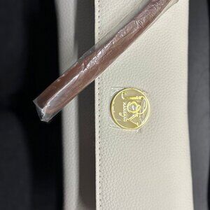 Joy Mangano Leather RFID wallet. Off White